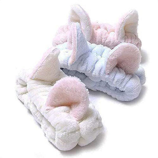 Cute Cat Ears Headband – Soft Hair Wrap for Makeup Routine
