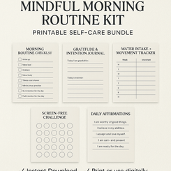 Mindful Morning Routine Kit – Printable Self-Care Bundle
