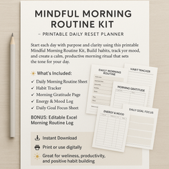 Mindful Morning Routine Kit – Printable Daily Reset Planner