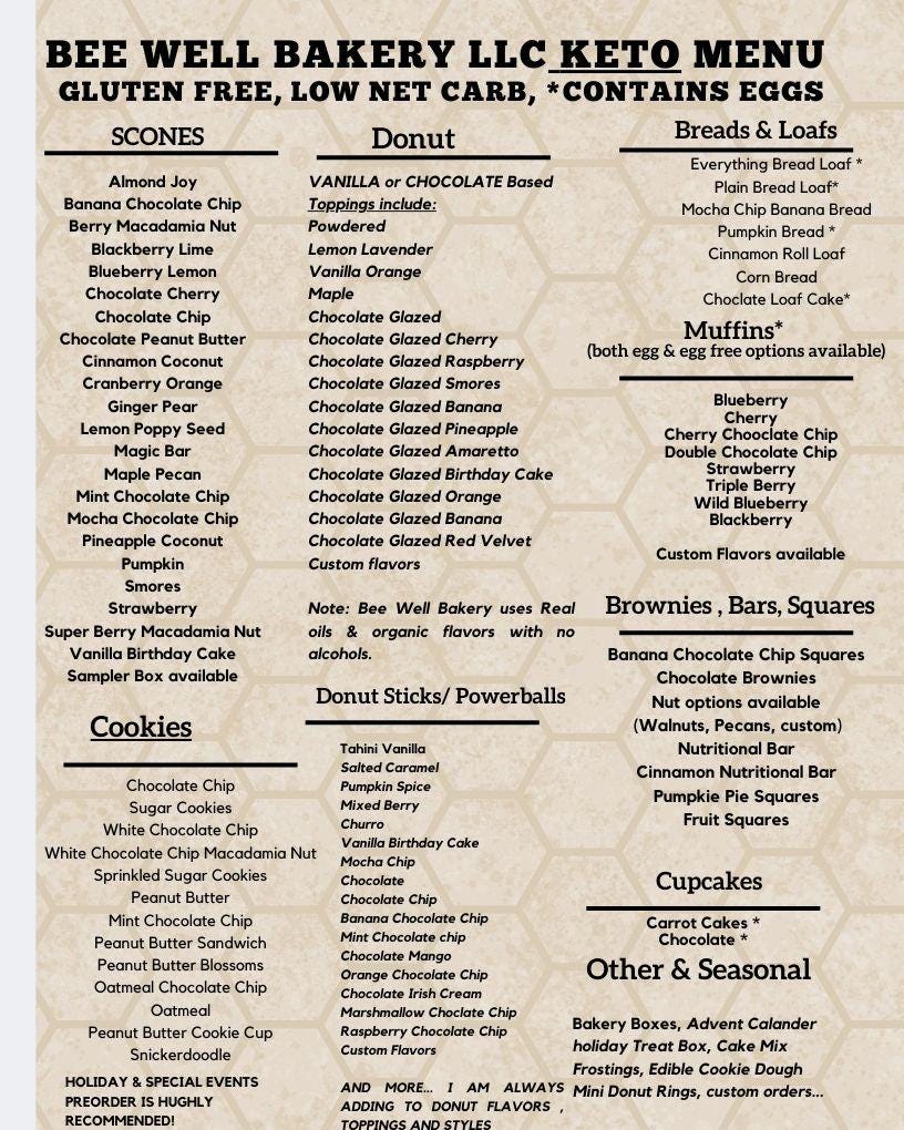 Gluten Free Bakery Box Sampler, Winter Edition, Customizable: Dairy Free, Sugar Free, Vegan, Nut Free, Keto, AIP Paleo, High Protein, etc