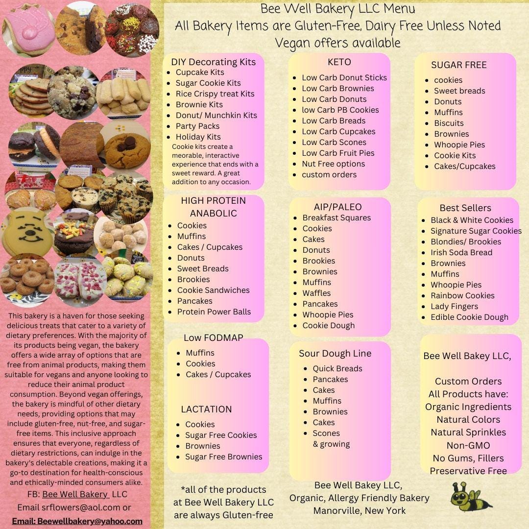 Gluten Free Bakery Box Sampler, Winter Edition, Customizable: Dairy Free, Sugar Free, Vegan, Nut Free, Keto, AIP Paleo, High Protein, etc